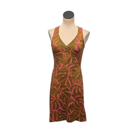 Title Nine Dress Womens Small Brown Pink Orange Sleeveless V Neck Activewear - Picture 1 of 10